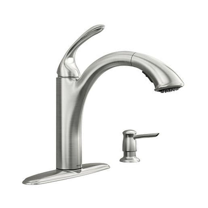 Kinzel - Low Arc Pull-Out Kitchen Faucet - Deck Mount