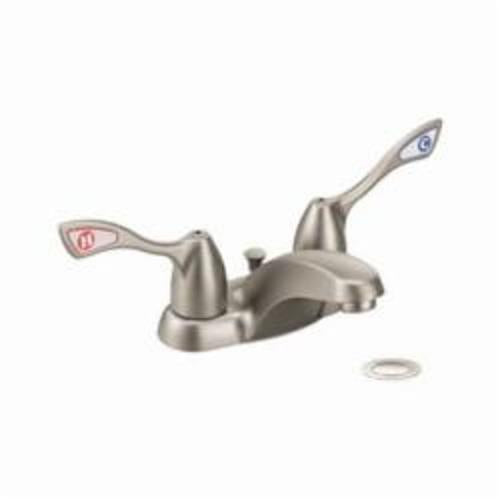 Moen® 8820 M-BITION™ Centerset Bathroom Faucet, Moen® M-BITION™ Centerset Bathroom Faucet, 2 Handles, Metal Pop-Up Drain, 1.2 gpm Flow Rate