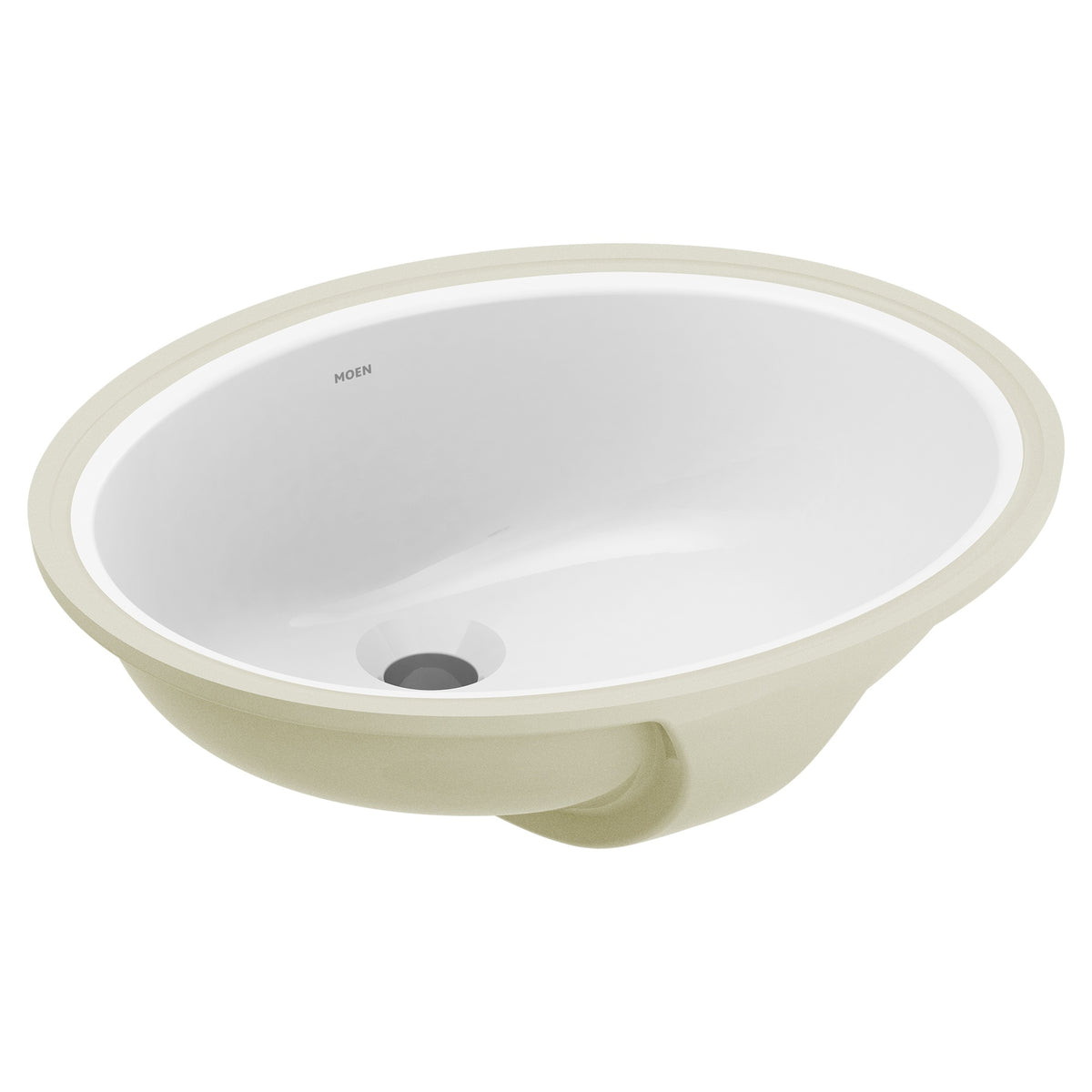 Moen® BGCW10OU1619 BGCW10 Bathroom Sink, Oval Shape, 1 in Faucet Hole Spacing, 19.25 in L x 16.25 in W, Undermount Mounting, White, Import