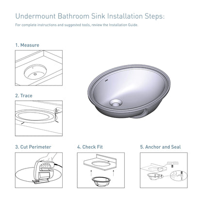 BGCW10 - 19.25" Bathroom Sink - Undermount - Oval Shape