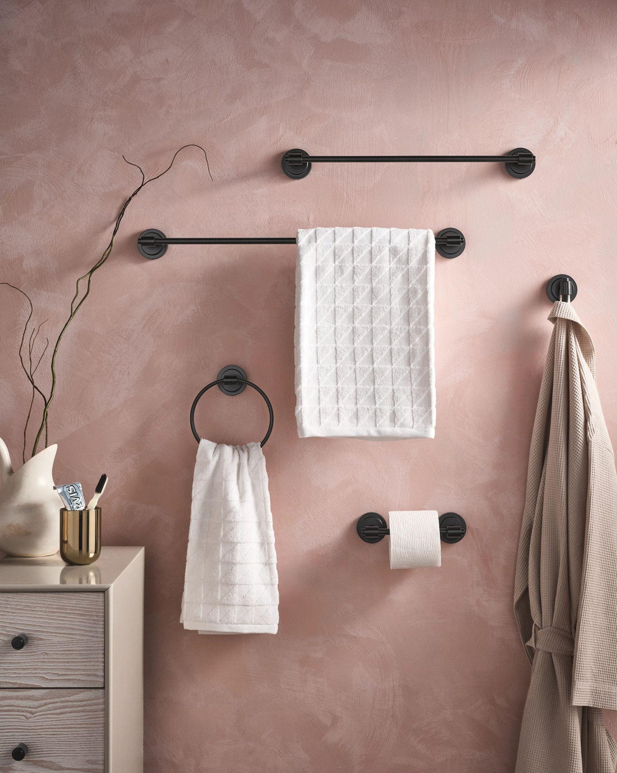 Iso - Single Robe Hook - Wall Mount - Zinc