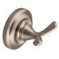 Moen® DN6903PW Robe Hook, Madison, 2 Hooks, 2-3/4 in OAW x 2.88 in OAD x 2-3/4 in OAH, Zinc Alloy, Import