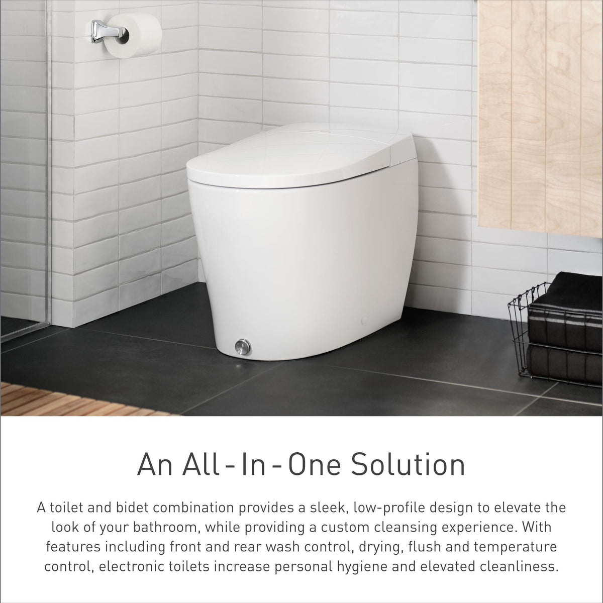 3-Series - Electronic Cleansing Toilet - White - Deck/Wall