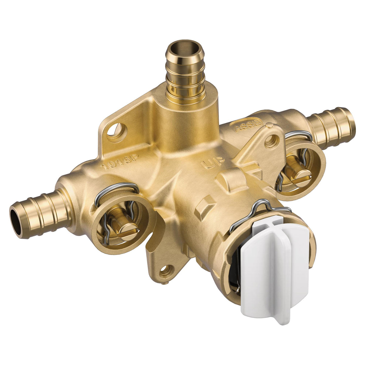 Moen® FP62326PF Posi-Temp® M-Pact® Pressure Balancing Valve, 1/2 in Crimp Ring PEX Inlet x 1/2 in Crimp Ring PEX Outlet, Brass Body, Domestic