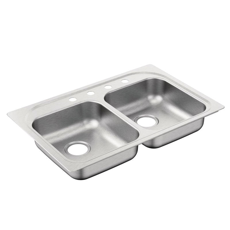 33" Drop-in Kitchen Sink - Brushed Satin Stainless