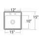 Moen® G2245622 2200 Drop-In Kitchen Sink, Stainless, Squared Shape, 12 in L x 10 in W, 2 Faucet Holes, 15 in L x 15 in W x 5 in H, Stainless Steel