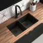 Moen® GGB4012B Dual Mount Sink, Matte Black, 14-1/4 in L x 16-3/16 in W Bowl x 9-1/2 in D Bowl, 33 in W x 18-1/2 in D x 9-1/2 in H, Undermount Mounting, Granite