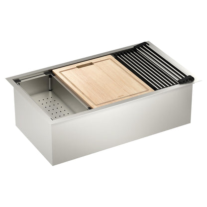 32" Rear Center Drain Kitchen Sink - Undermount