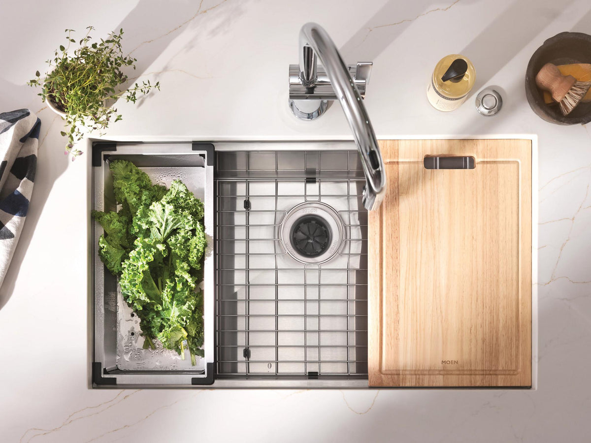 32" Rear Center Drain Kitchen Sink - Undermount