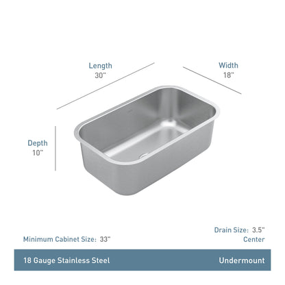 Prep - High Quality Sink - Stainless - Undermount