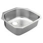 Moen® GS18160 1800 Rear Center Drain Sink, Stainless Steel, 21 in L x 18-5/8 in W Bowl x 8 in D Bowl, 23-1/2 in L x 21-3/16 in W, Undermount Mounting, 18 ga Stainless Steel