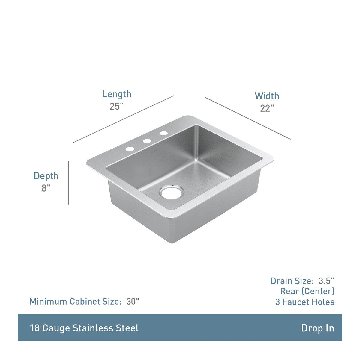 High Quality Sink - Drop-in - Single Bowl