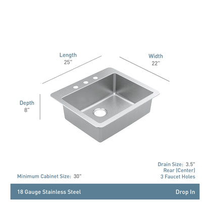 High Quality Sink - Drop-in - Single Bowl