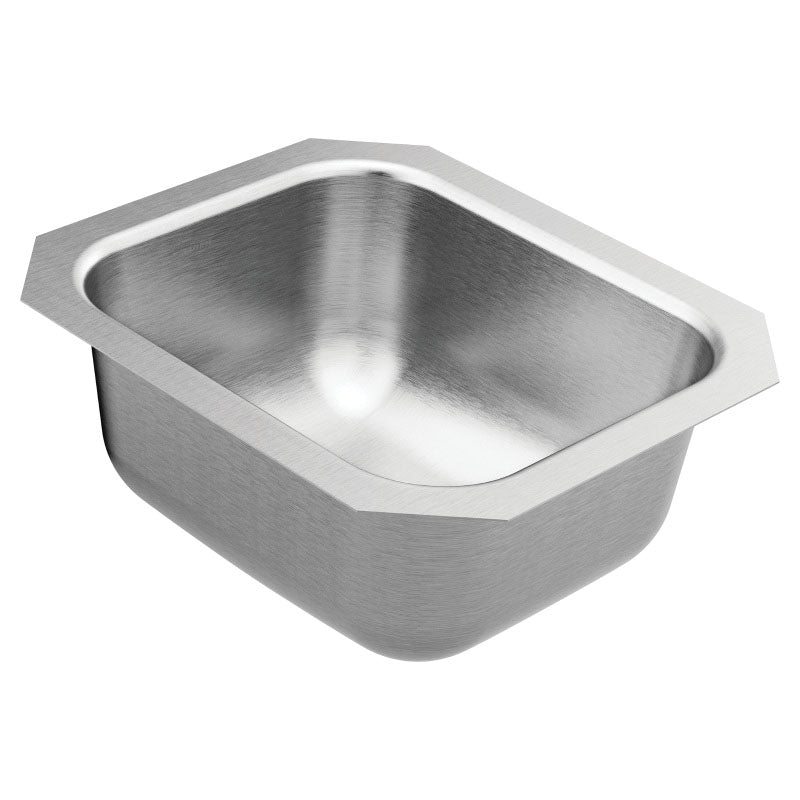 Moen® GS18450 1800 Center Drain Bar/Prep Sink, Stainless Steel, 9 in L x 12 in W Bowl x 6 in D Bowl, 12-1/2 in L x 14-1/2 in W, Undermount Mounting, 18 ga Stainless Steel