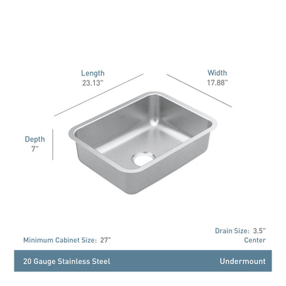 Prep - Standard Duty Sink - Stainless - Undermount