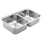 Moen® GS20210B 2000 Rear Center Drain Sink, Stainless Steel, 14 in L x 15-3/4 in W Bowl x 7-1/2 in D Bowl, 31-3/4 in L x 18-1/4 in W, Undermount Mounting, 20 ga Stainless Steel