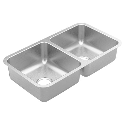 32-3/8" Center Drain Kitchen Sink - Undermount - Double Bowl