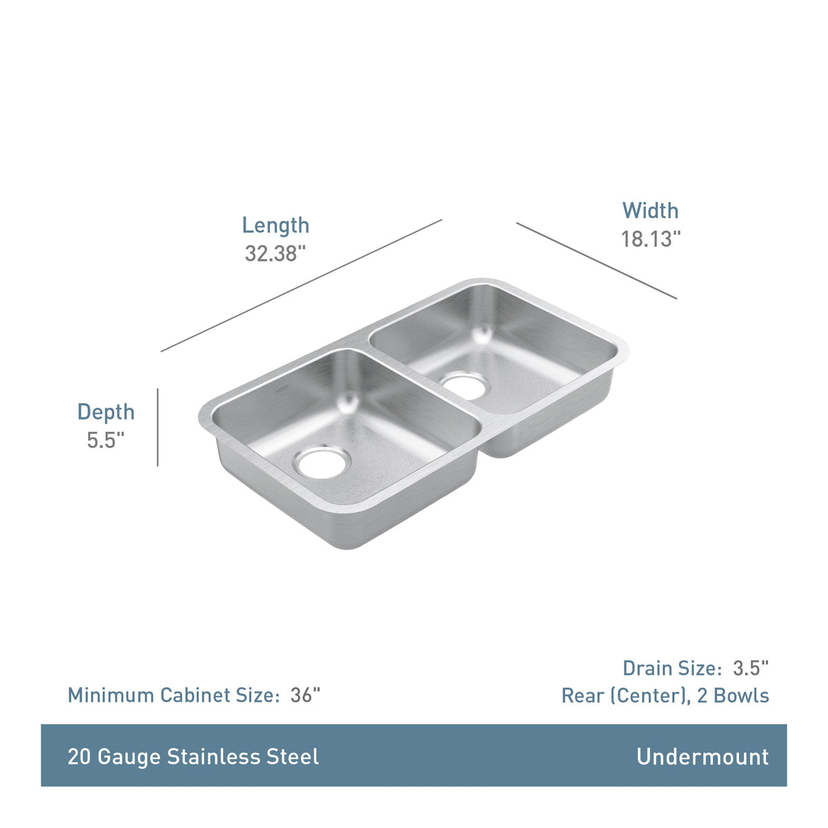 Prep - Standard Duty Sink - Double Bowl