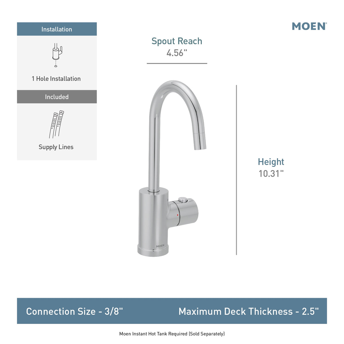 Sip - Modern Faucet - Spot Resist Stainless - 1 GPM