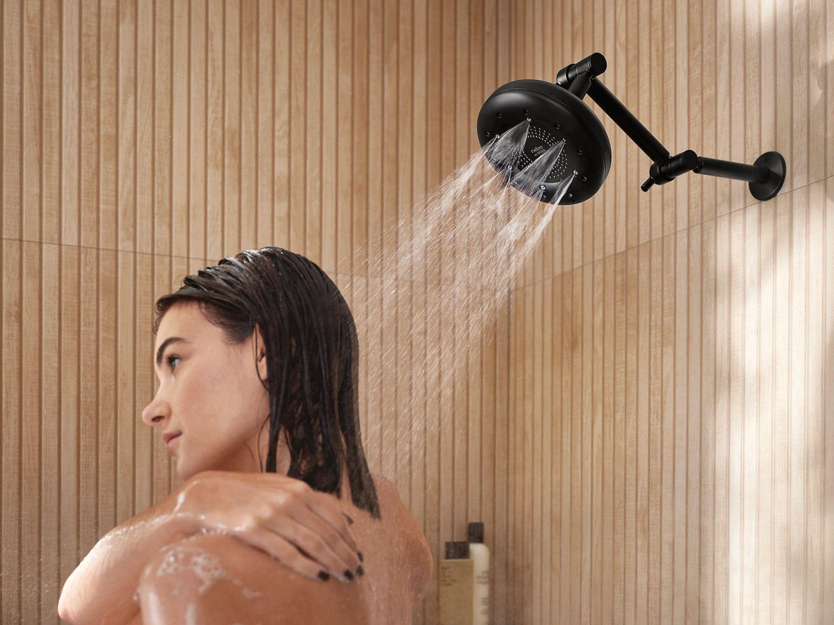 S116 Series - Adjustable Shower Arm - Matte Black - 16" L
