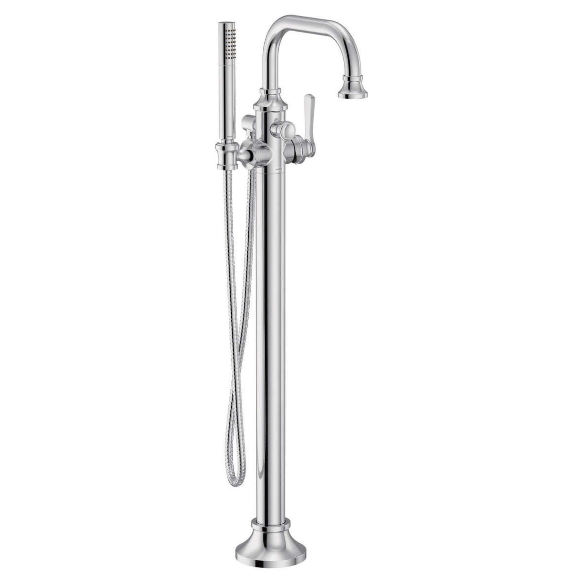 Moen® S44507 Colinet™ 1-Riser Floor Mount Tub Filler Faucet, 6 gpm Flow Rate, Polished Chrome, 1 Handle, Domestic, Residential