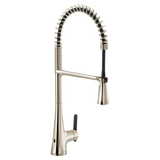 Moen® S5235EWNL S5235EW Sinema Flexible Faucet, 1.5 gpm Flow Rate, Polished Nickel, 1 Handles, 3 Faucet Holes, Function: Traditional, Domestic