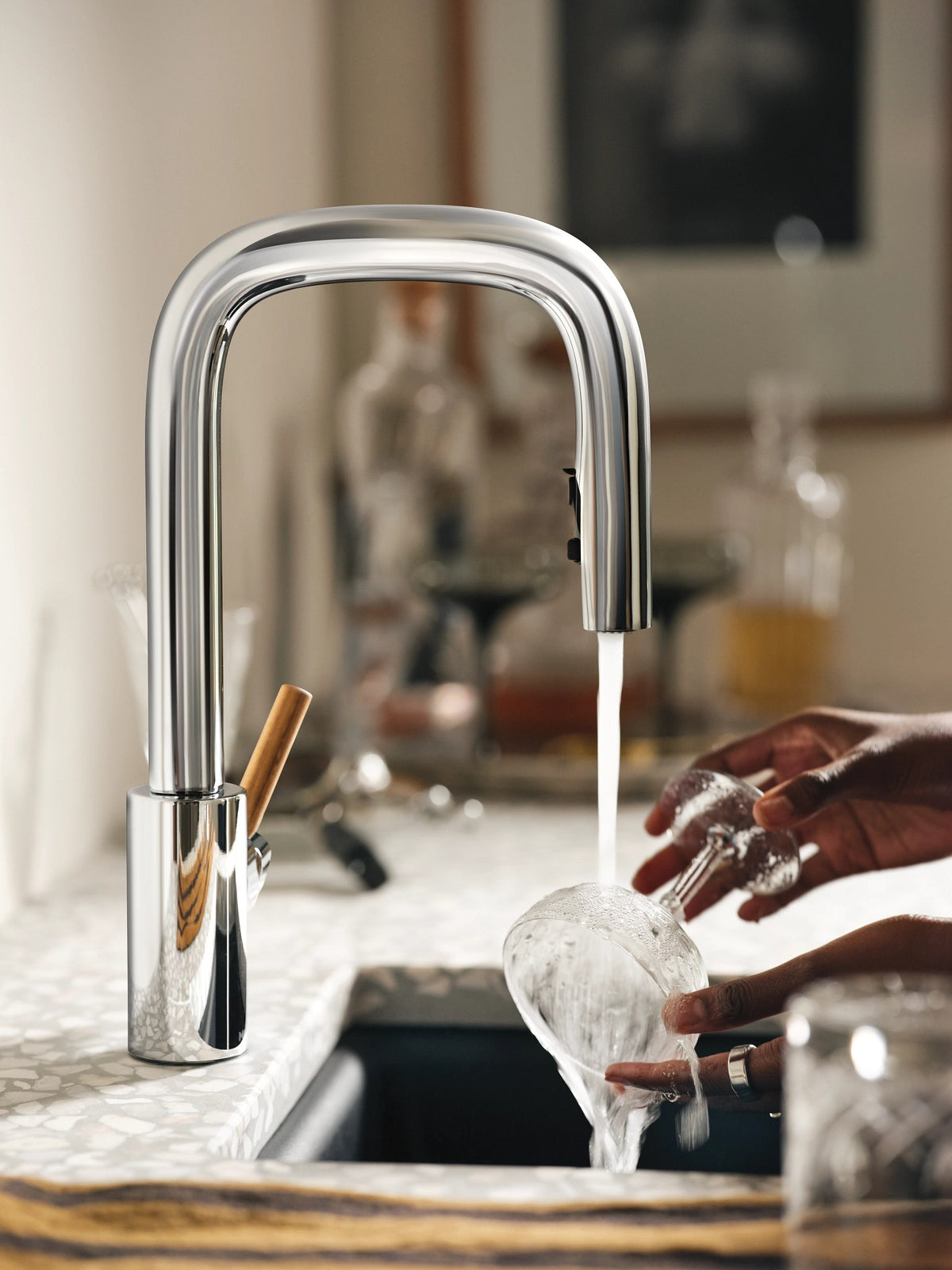 Tenon - Pull-Down Bar Faucet - Chrome - Right