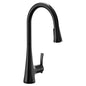 Moen® S7235EV2BL S7235EV Sinema Pull-Down Kitchen Faucet, 1.5 gpm Flow Rate, Matte Black, 1 Handles, 1 Faucet Holes, Domestic, Commercial