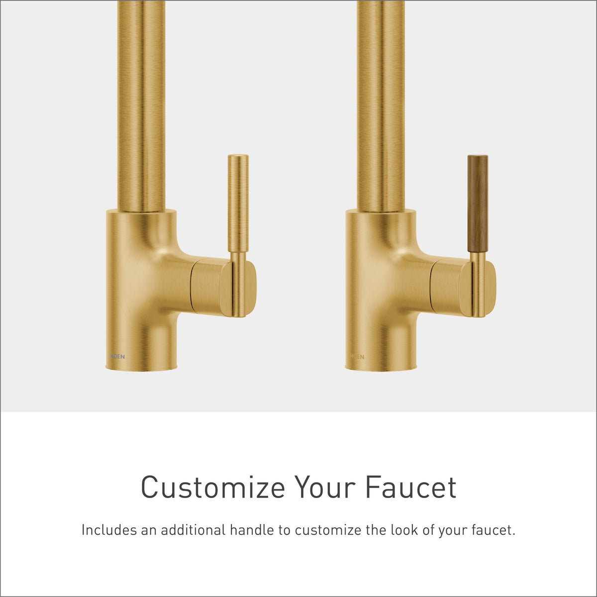 Moen® S74001EV2BG S74001EV2 Tenon™ Flexible Faucet, 1.5 gpm Flow Rate, Brushed Gold, 1 Handles, Function: Traditional, Domestic