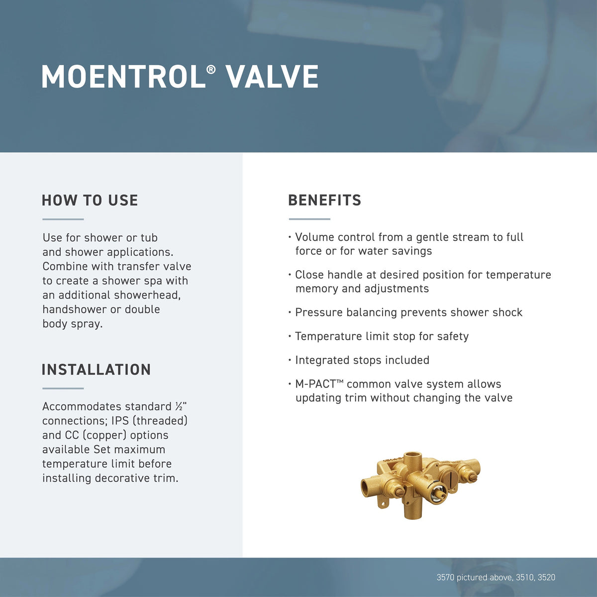 Voss - Modern Valve Trim - T3691BL