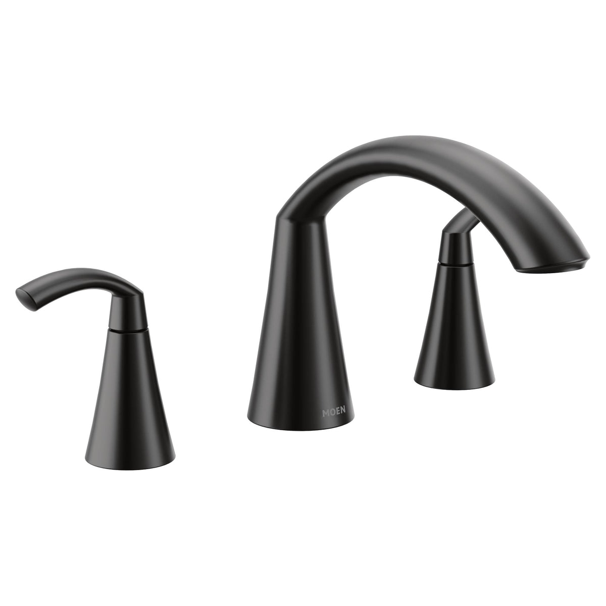 Moen® T373BL Glyde™ Roman Tub Faucet, Residential, 10 in Center, Matte Black, 2 Handles, Domestic