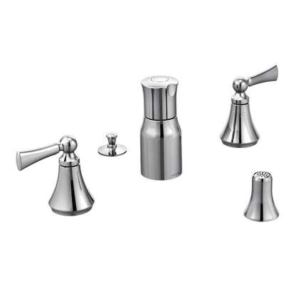 Moen® T-5245 Wynford™ Bidet Faucet, 8 to 16 in Center, 2 Handles, Pop-Up Drain, Import