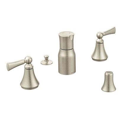 Moen® T-5245 Wynford™ Bidet Faucet, 8 to 16 in Center, 2 Handles, Pop-Up Drain, Import