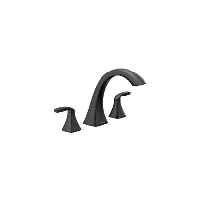 Voss - High Arc Roman Tub Faucet Trim - Matte Black - 8.25"