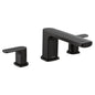 Moen® T935BL Roman Tub Faucet Trim, Rizon™, 10 in Center, Matte Black, 2 Handles, Domestic