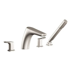Moen® Method™ Roman Tub Faucet, 2 gpm Flow Rate, 10 to 16 in Center, 2 Handles, Function: Traditional, Domestic