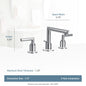 Moen® TS43002BL Widespread Bathroom Faucet, Arris™, Commercial, 1.2 gpm Flow Rate, 4-3/64 in H Spout, 8 to 16 in Center, Matte Black, 2 Handles, Lift Rod Drain, Domestic