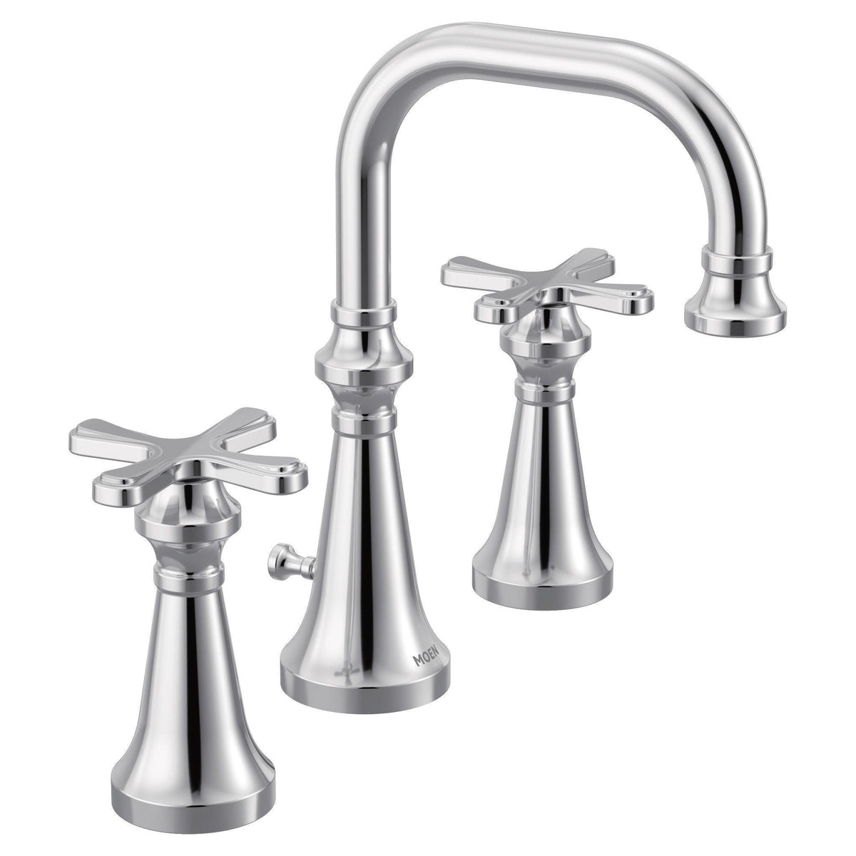 Moen® TS44103 Colinet™ Widespread Lavatory Faucet, Residential, 1.2 gpm Flow Rate, 5-11/16 in H Spout, 8 in Center, Polished Chrome, 2 Handles, Lift Rod Drain, Domestic