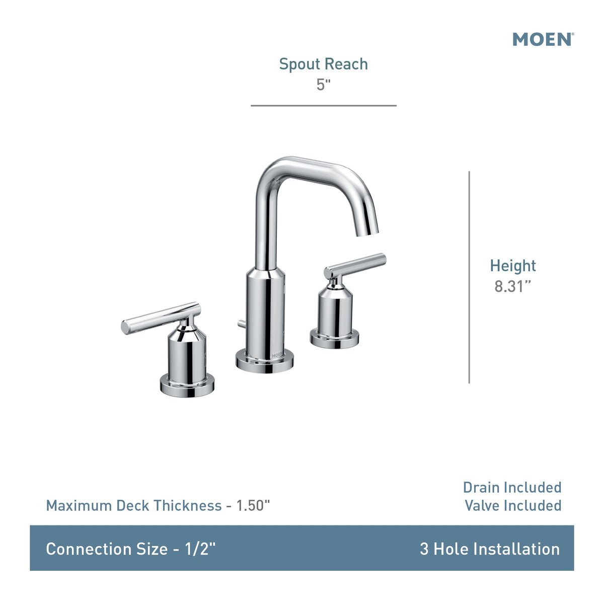 Gibson - High Arc Bathroom Faucet - 1.2 GPM - 6"
