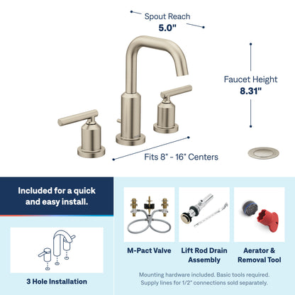 Gibson - High Arc Bathroom Faucet - 1.2 GPM - Deck Mount