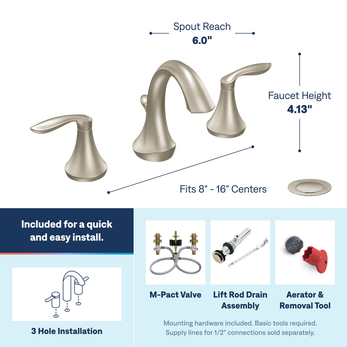 Eva - High Arc Bathroom Faucet - 1.2 GPM - 6"
