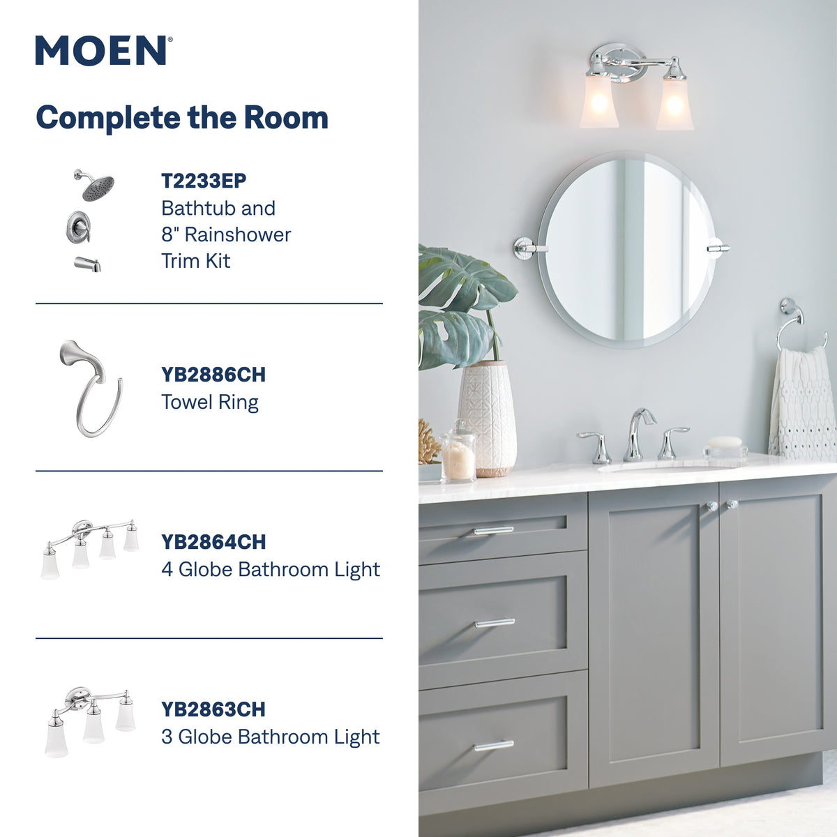 Eva - High Arc Bathroom Faucet - Chrome - 1.2 GPM