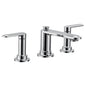 Moen® TV6507 Greenfield™ Low Arc Bathroom Faucet, 1.2 gpm Flow Rate, 2-3/4 in H Spout, 8 to 16 in Center, Chrome, 2 Handles, Lift Rod Drain, Domestic