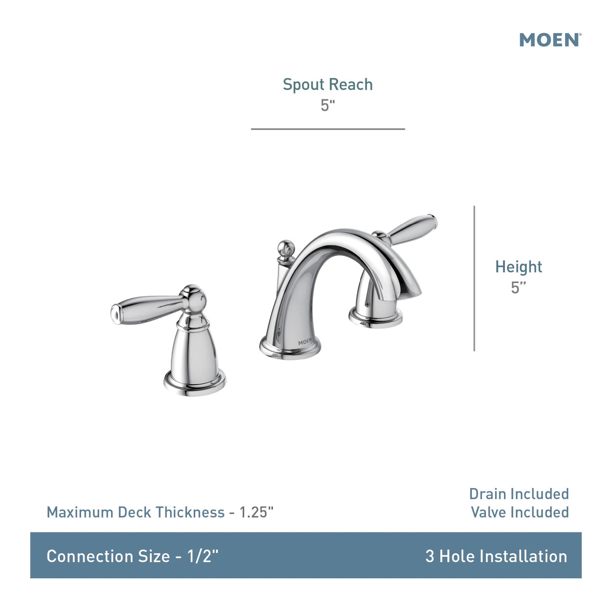 Brantford - High Arc Bathroom Faucet - Deck Mount - 1.2 GPM