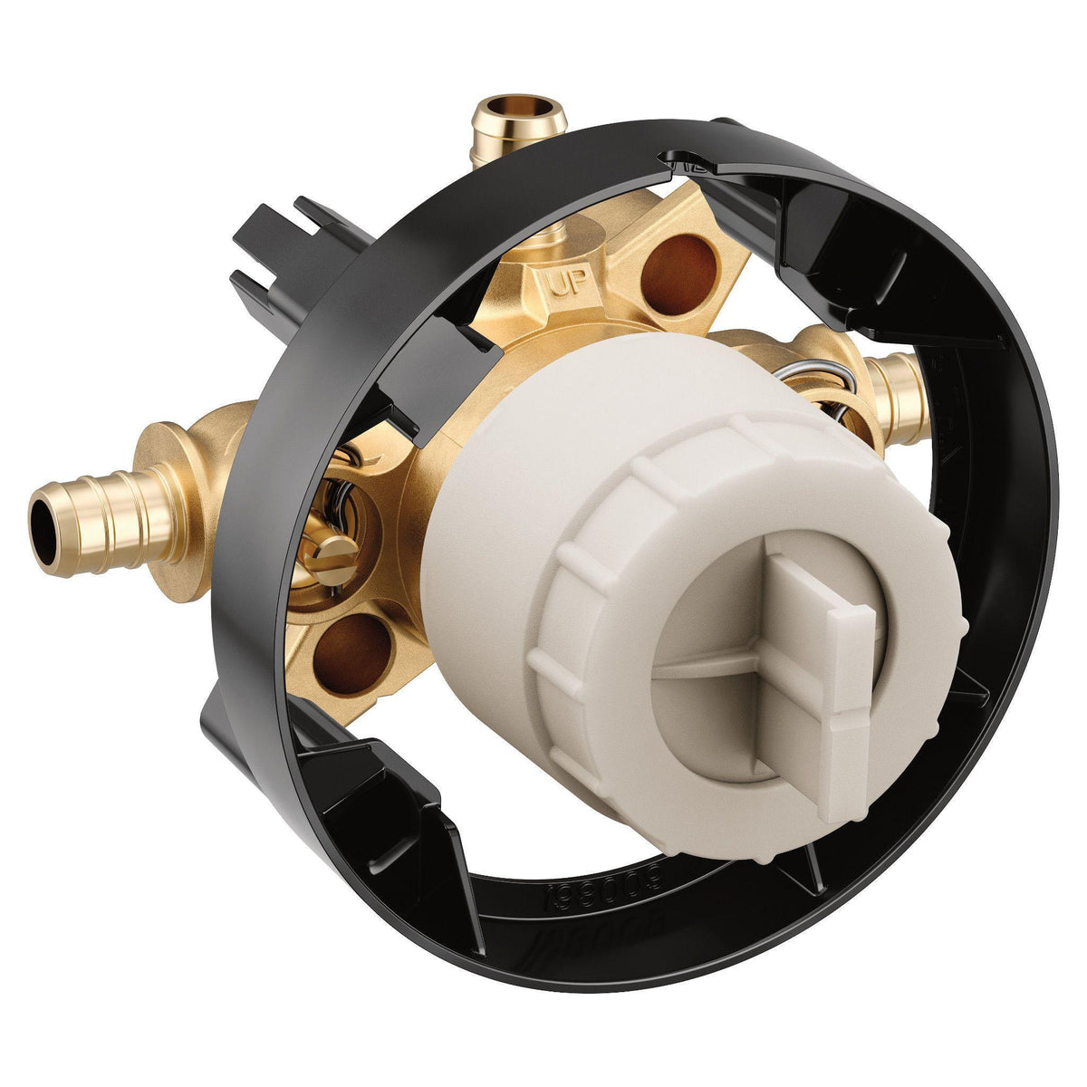 M-Core - 3PT Crimp PEX W/Stps - Wall Mount - Brass