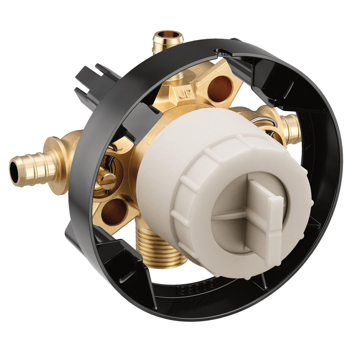 M-Core - Rghin 4PT Crimp PEX/Cc - Wall Mount - Brass