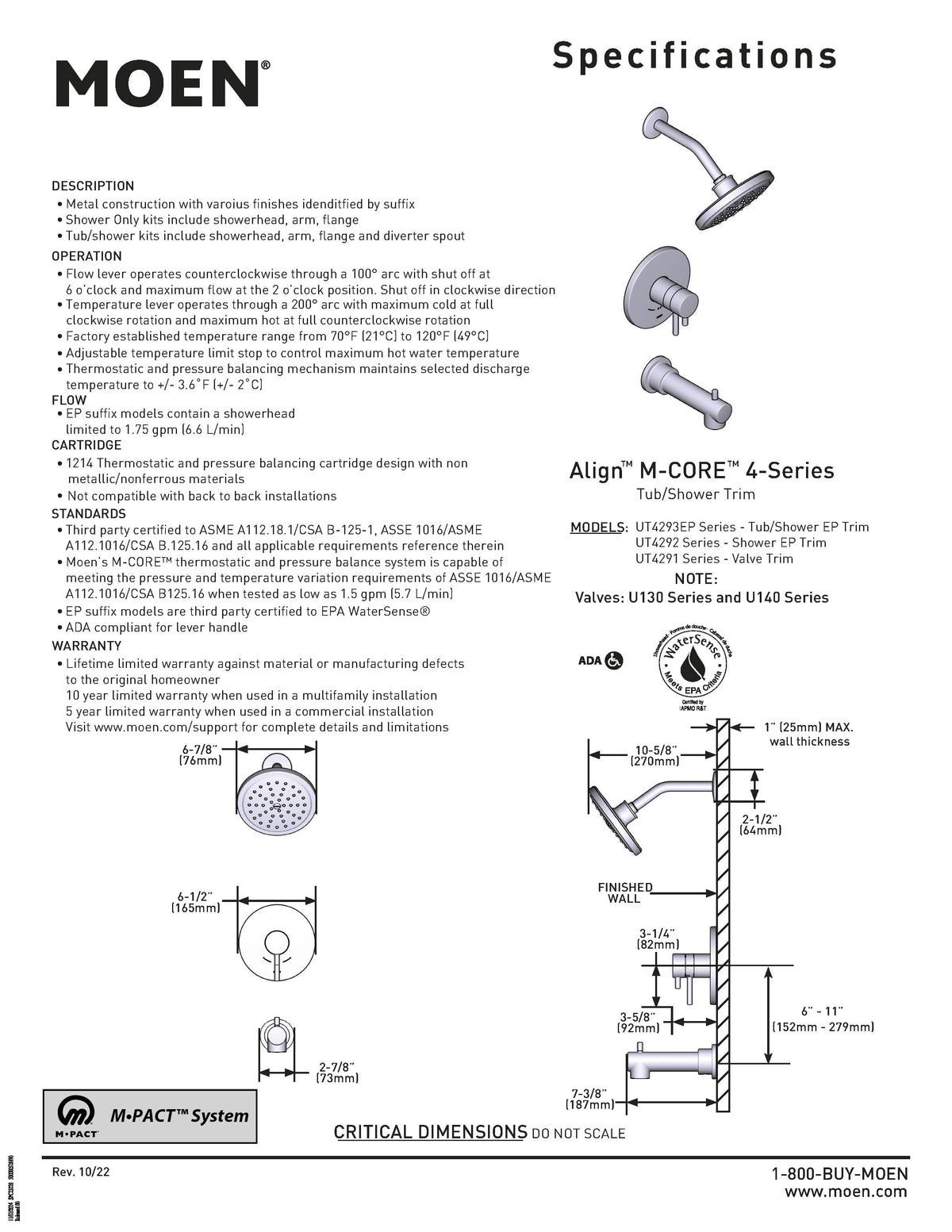 Align - Replacement Shower Trim - UT4291