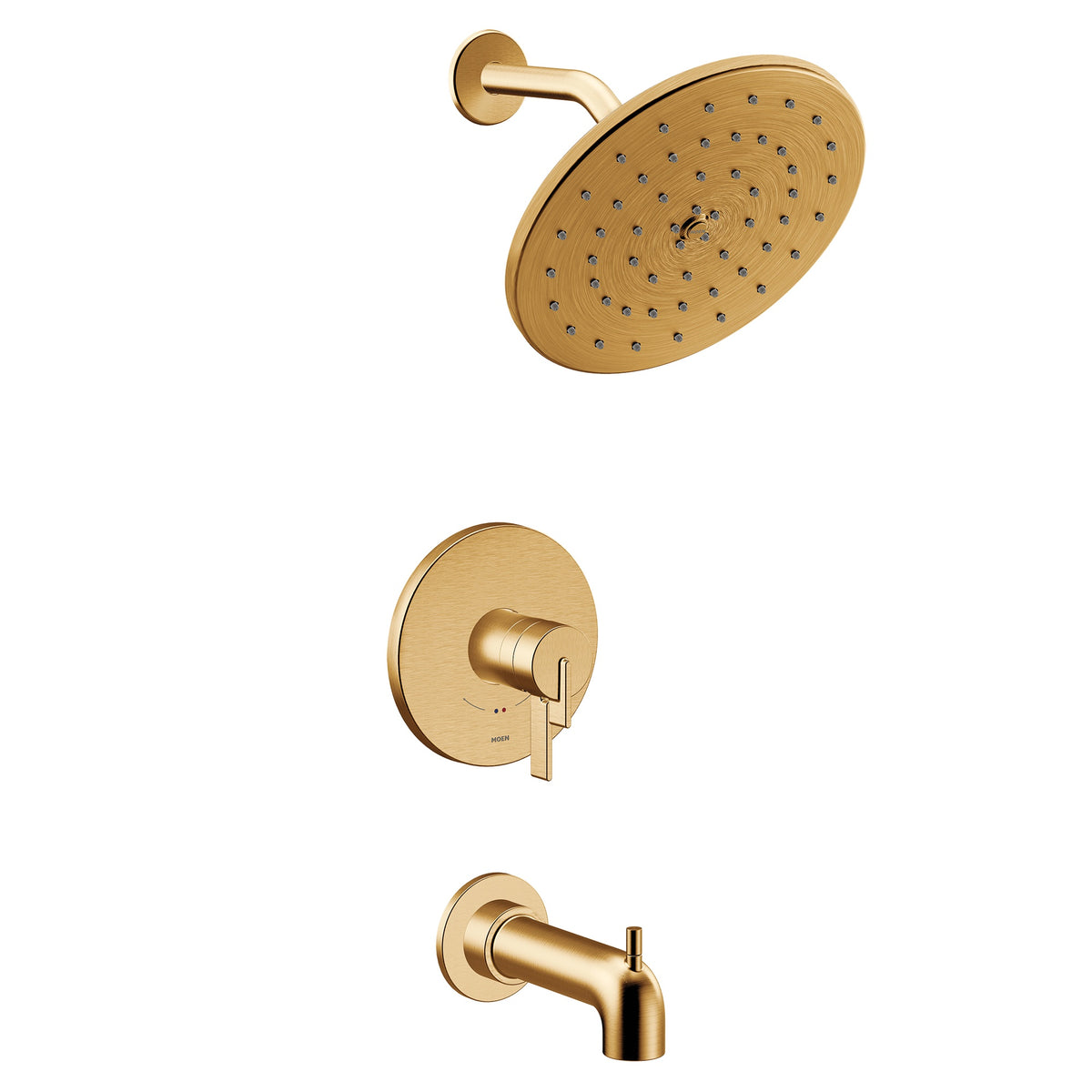 Cia - Modern Tub and Shower Trim - Brushed Gold - Wall Mount