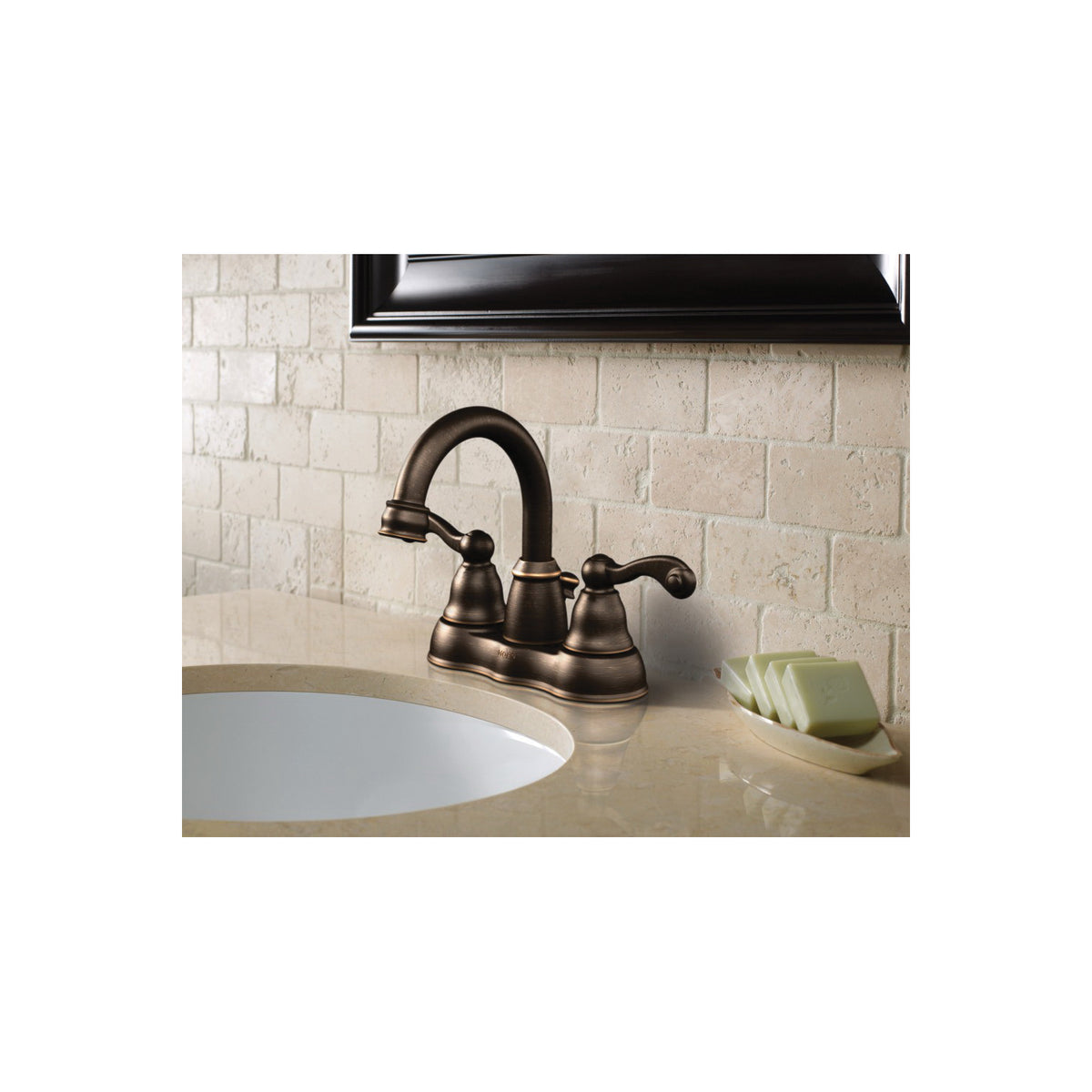 Moen® Traditional® Centerset Bathroom Faucet, 2 Handles, 50/50 Pop-Up Drain, 1.2 gpm Flow Rate