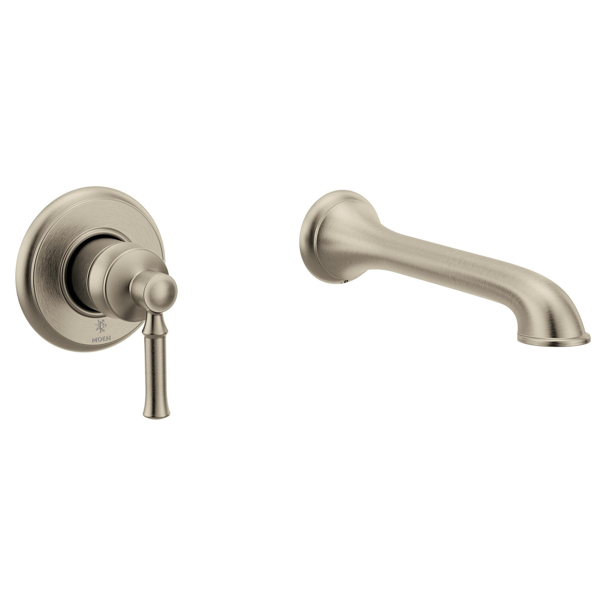 Moen® WT681BN Dartmoor Tub Filler, 8 gpm Flow Rate, 8 in Center, Brushed Nickel, 1 Handles, Domestic